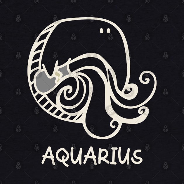 Aquarius Zodiac Doodle by Whimsical Frank